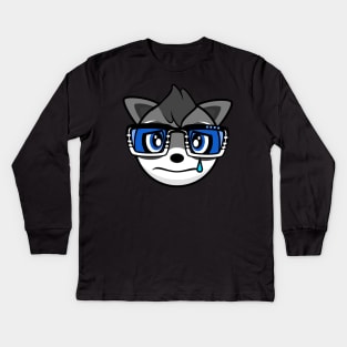 Crying Raccoon Rocky Kids Long Sleeve T-Shirt